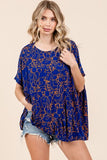 Mittoshop Abstract Print Round Neck Short Sleeve Top - Trendsi