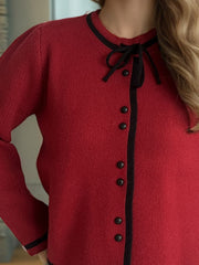 Button Down Long Sleeve Cardigan - Trendsi