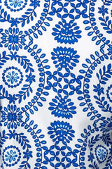 Printed Notched Long Sleeve Blouse - Trendsi - Flyclothing LLC