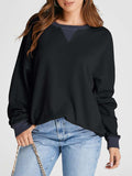 Waffle Knit Round Neck Long Sleeve T-Shirt - Trendsi - Flyclothing LLC