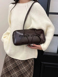 PU Leather Bow Trim Shoulder Bag - Trendsi - Flyclothing LLC