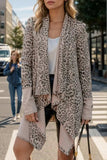 Leopard Open Front Long Sleeve Cover-Up - Trendsi - Flyclothing LLC