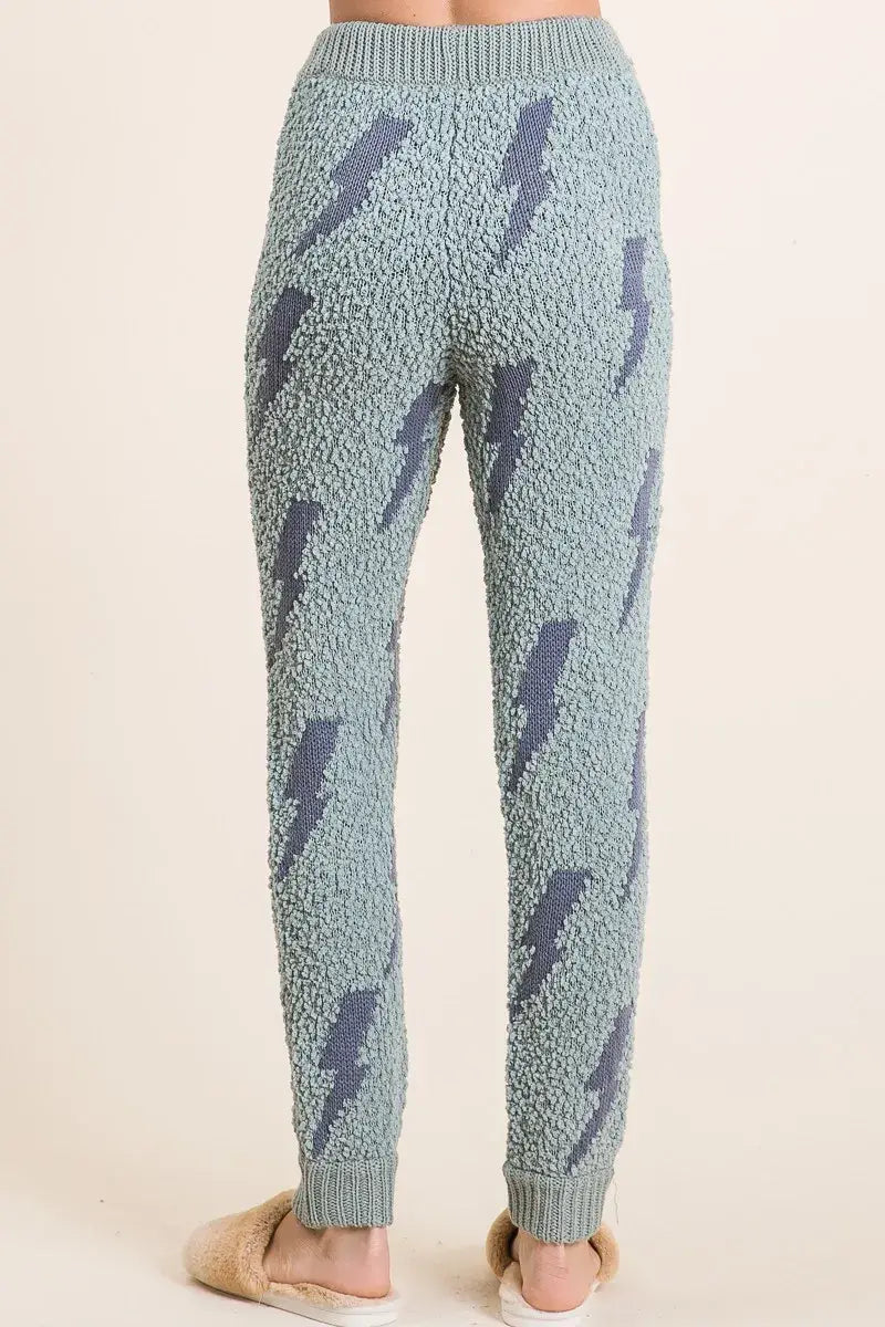 BiBi Cozy Soft Hairy Popcorn Sweater Pants - Trendsi - Flyclothing LLC
