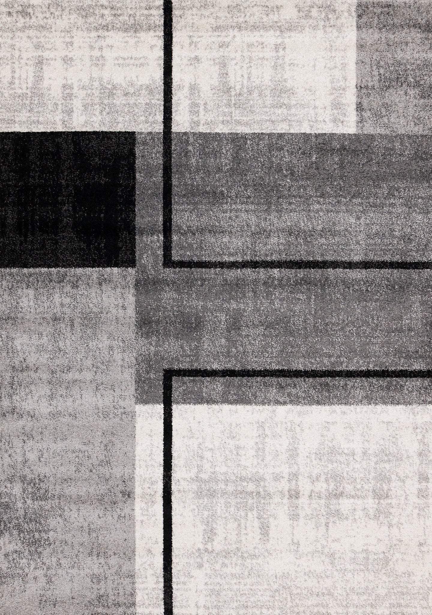 5' X 8' Gray And Black Abstract Area Rug - Homeroots - Flyclothing LLC