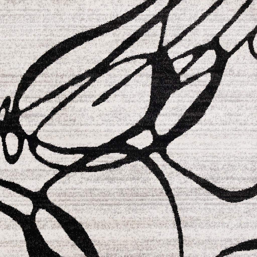 5' X 8' Black And Gray Abstract Area Rug - Homeroots - Flyclothing LLC