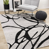 5' X 8' Black And Gray Abstract Area Rug - Homeroots - Flyclothing LLC