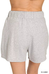 Zenana Fleece Long Sleeve Sweatshirts & Shorts Set - Trendsi - Flyclothing LLC