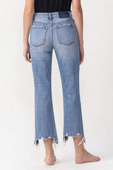 Lovervet High Rise Distressed Straight Jeans - Trendsi - Flyclothing LLC