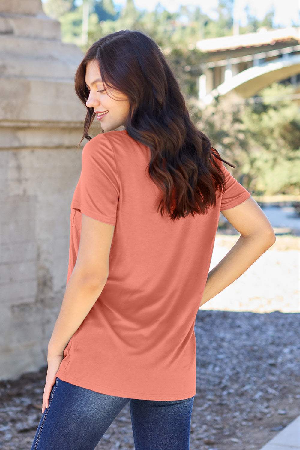 Basic Bae Bamboo Full Size V-Neck Short Sleeve T-Shirt - Trendsi - Flyclothing LLC
