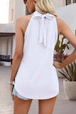 Tied Cutout Grecian Neck Tank - Trendsi - Flyclothing LLC