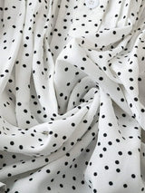 Polka Dot Notched Ruffled Cap Sleeve Blouse - Trendsi - Flyclothing LLC