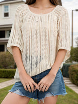 Openwork Round Neck Cover-Up - Trendsi - Flyclothing LLC