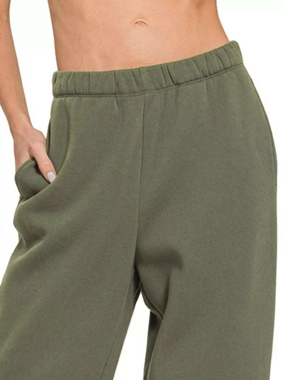 Zenana Fleece Sweatpant with Pockets - Trendsi - Flyclothing LLC