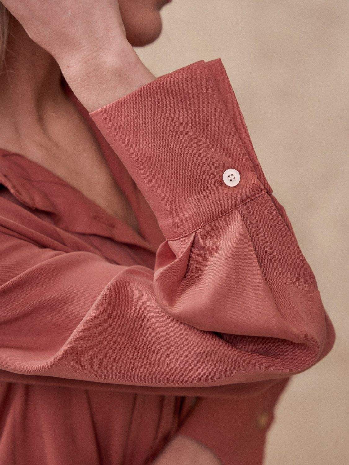 Perfee Ruched Collared Neck Long Sleeve Shirt - Trendsi - Flyclothing LLC