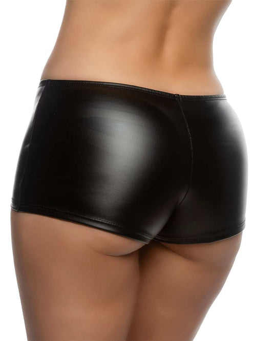 Roma Costume 1pc Low rise Cheeky Coated Spandex Shorts - Roma Costume - Flyclothing LLC