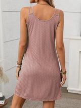 Texture Scoop Neck Double Spaghetti Strap Dress - Trendsi - Flyclothing LLC