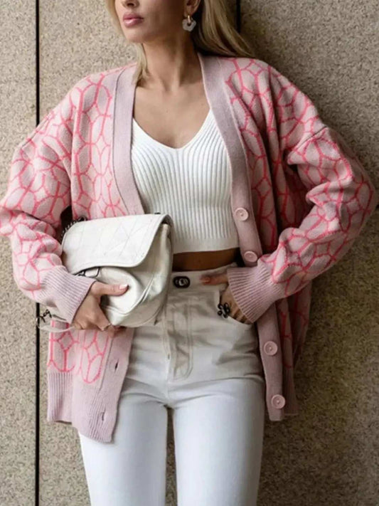 Button Up Long Sleeve Cardigan - Trendsi - Flyclothing LLC