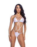 Roma Costume 6642 Metallic Iridescent Strappy Romper with Rhinestone Detail