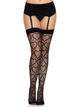 Amore Heart Net Thigh Highs