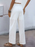 Perfee Drawstring Wide Straight Pants - Trendsi - Flyclothing LLC