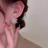 Christmas Snowflake Stud Earrings - Trendsi - Flyclothing LLC