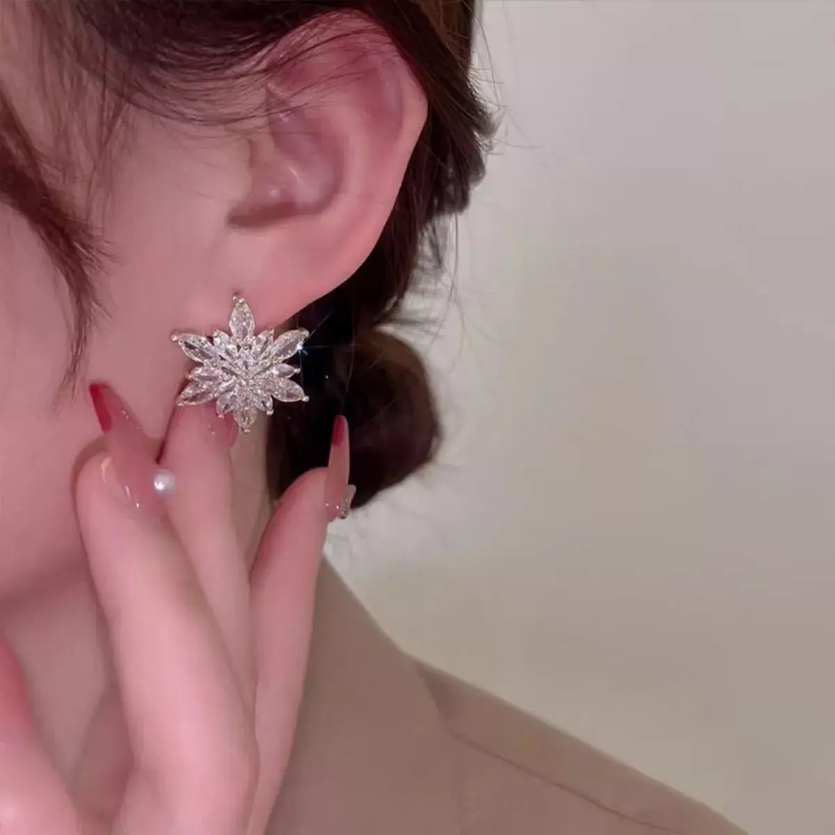 Christmas Snowflake Stud Earrings - Trendsi - Flyclothing LLC