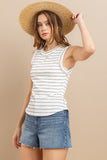 Ces Femme Striped Round Neck Tank - Trendsi