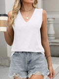 Classic V-Neck Sleeveless Tank Top - Trendsi - Flyclothing LLC