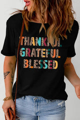 Letter Graphic Round Neck Short Sleeve T-Shirt - Trendsi - Flyclothing LLC