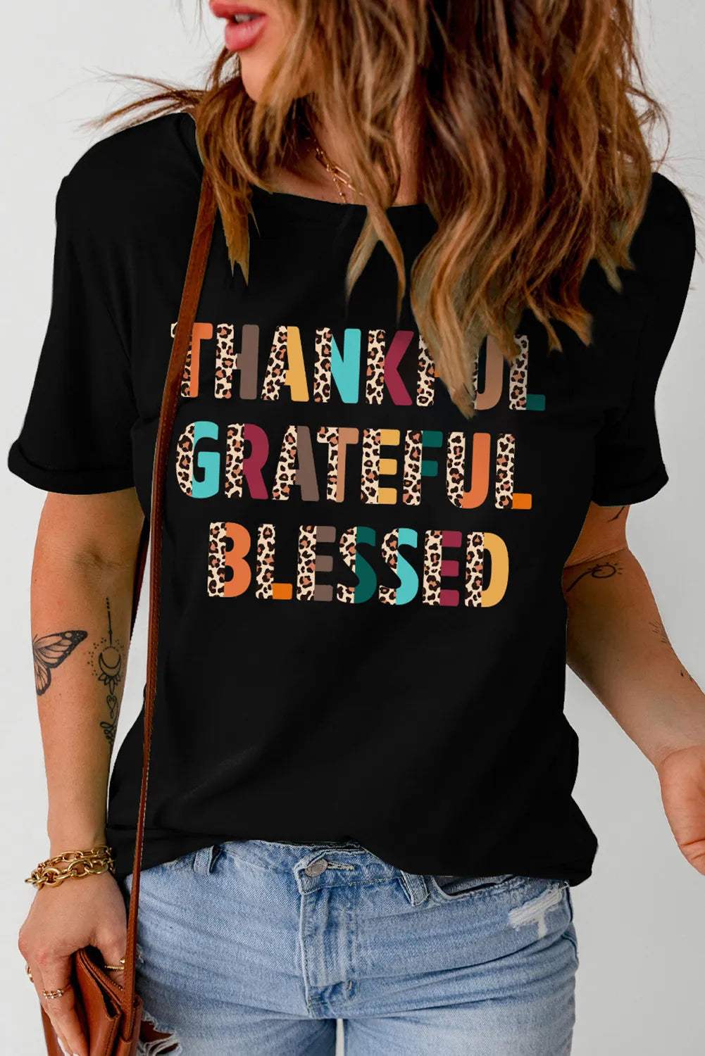 Letter Graphic Round Neck Short Sleeve T-Shirt - Trendsi - Flyclothing LLC