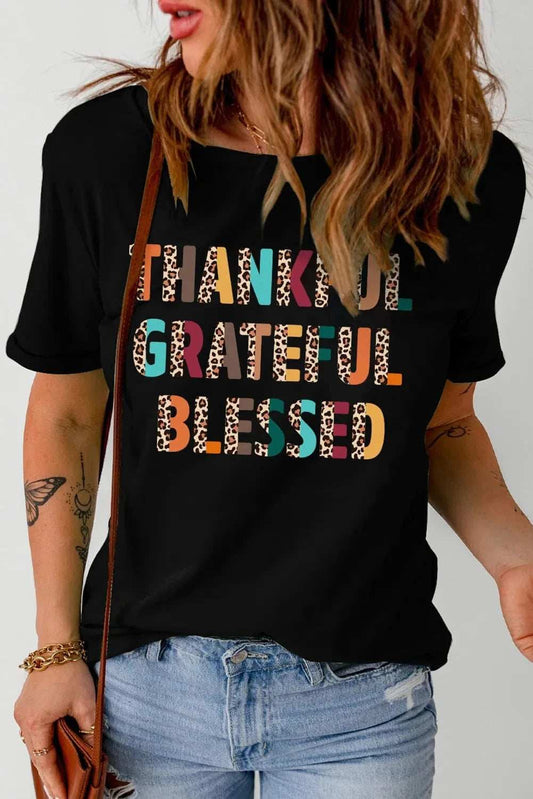Letter Graphic Round Neck Short Sleeve T-Shirt - Trendsi - Flyclothing LLC