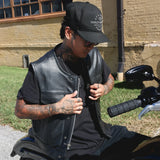 Steelhorse - Men's SOA Club Style Leather Motorcycle Vest - Unik Just for Bikers - Flyclothing LLC