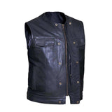 Lowcut - Mens Short Leather Club Vest - Unik Just for Bikers - Flyclothing LLC