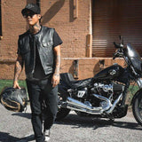 Lowcut - Mens Short Leather Club Vest - Unik Just for Bikers - Flyclothing LLC