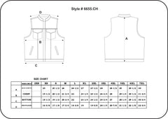6655.CH - Unik Mens Motorcycle Biker Leather Club Vest