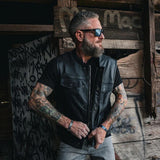 Sturgis - Men's SOA Club Style Leather Motorcycle Vest - Unik Just for Bikers - Flyclothing LLC
