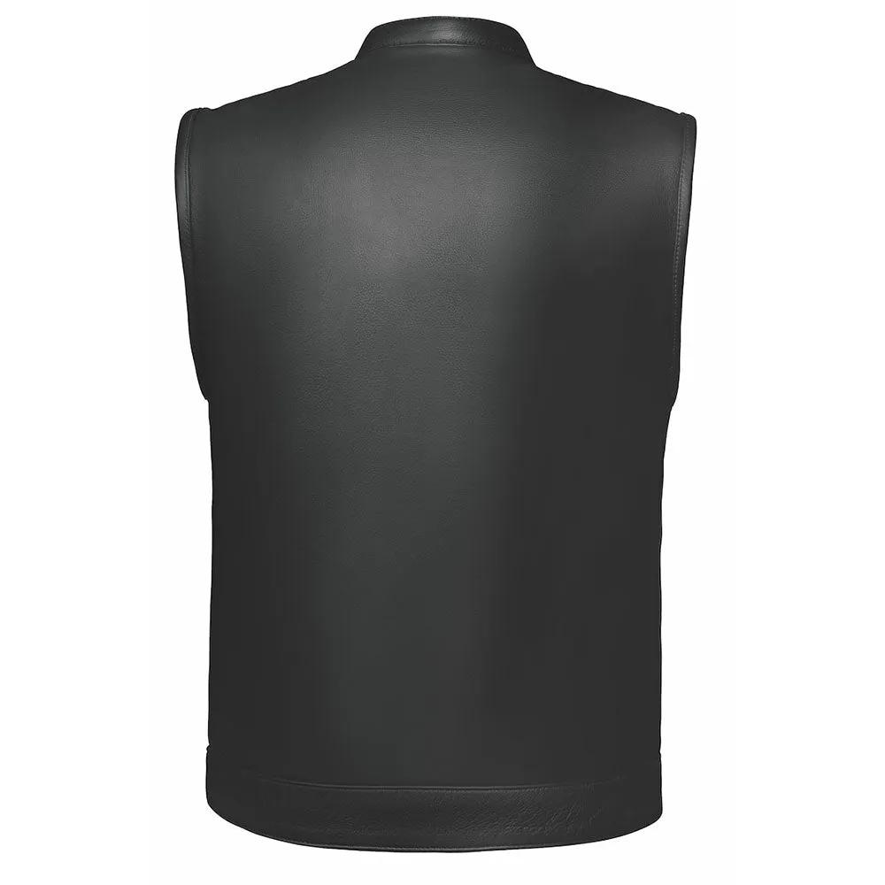 Sturgis - Men's SOA Club Style Leather Motorcycle Vest - Unik Just for Bikers - Flyclothing LLC
