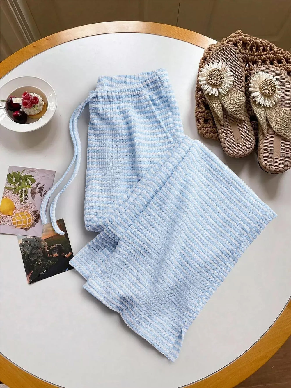 Drawstring Wide Leg Pants - Trendsi - Flyclothing LLC