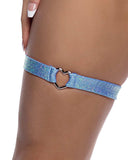 Roma Costume 6659 Shimmer Garter with Heart Shaped Hardware - Roma Costume - Flyclothing LLC