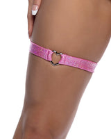 6659 - Shimmer Garter with Heart Shaped Hardware - J. Valentine - Flyclothing LLC