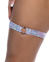 6659 - Shimmer Garter with Heart Shaped Hardware - J. Valentine - Flyclothing LLC