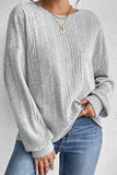 Crossover Backless Long Sleeve Knit Top - Trendsi