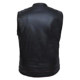 Badlands - Men's Club Style Leather Motorcycle Vest - Unik Just for Bikers - Flyclothing LLC