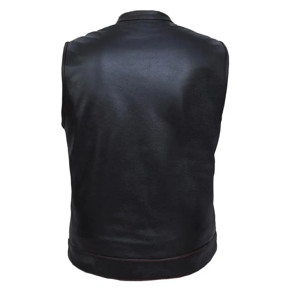 Badlands - Men's Club Style Leather Motorcycle Vest - Unik Just for Bikers - Flyclothing LLC