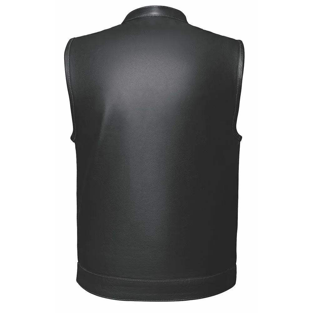 Freedom - Men's USA Flag Liner Leather Motorcycle Vest - Unik Just for Bikers - Flyclothing LLC