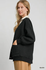 Umgee Button-Up Jacquard Cardigan - Trendsi - Flyclothing LLC