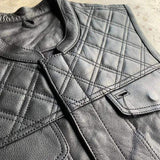 Black Diamond - Men's Club style Leather Motorcycle Vest - Unik Just for Bikers - Flyclothing LLC