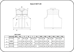 6671.03 - Mens Premium Leather Vest