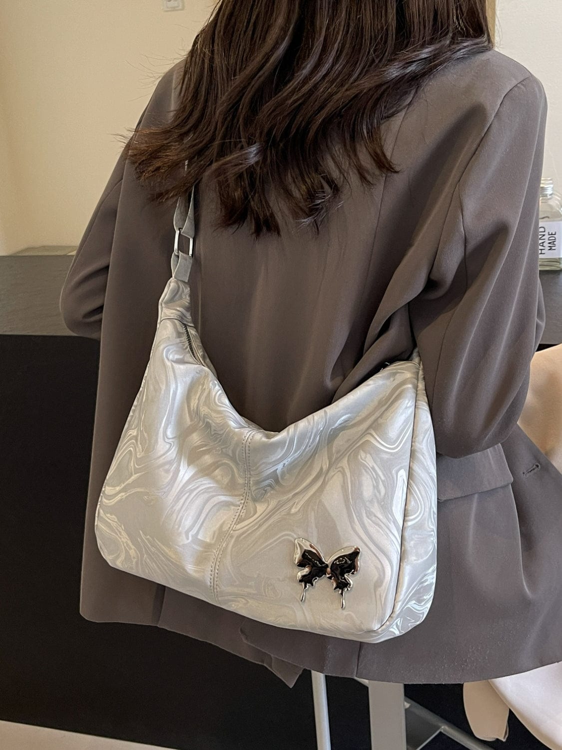 PU Leather Adjustable Strap Shoulder Bag - Trendsi