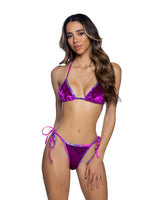 6676 - 2PC Crushed Velvet Bikini Tie Set - J. Valentine - Flyclothing LLC
